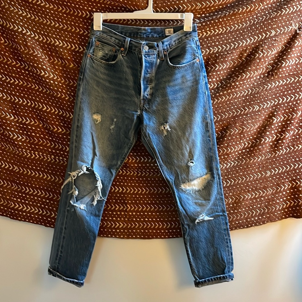 Levi’s 501 white oak cone denim jeans